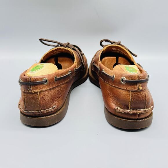 GH Bass & Co Shoes Mens 9 Wide Brown Leather Hampton Boat Deck Eye Moc Toe VTG - Picture 6 of 11